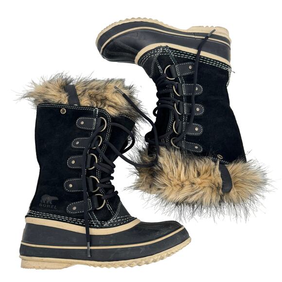 SOREL Joan of‎ Arctic Lace Up Waterproof Insulated Winter Boots Black Size 6 - Picture 6 of 11